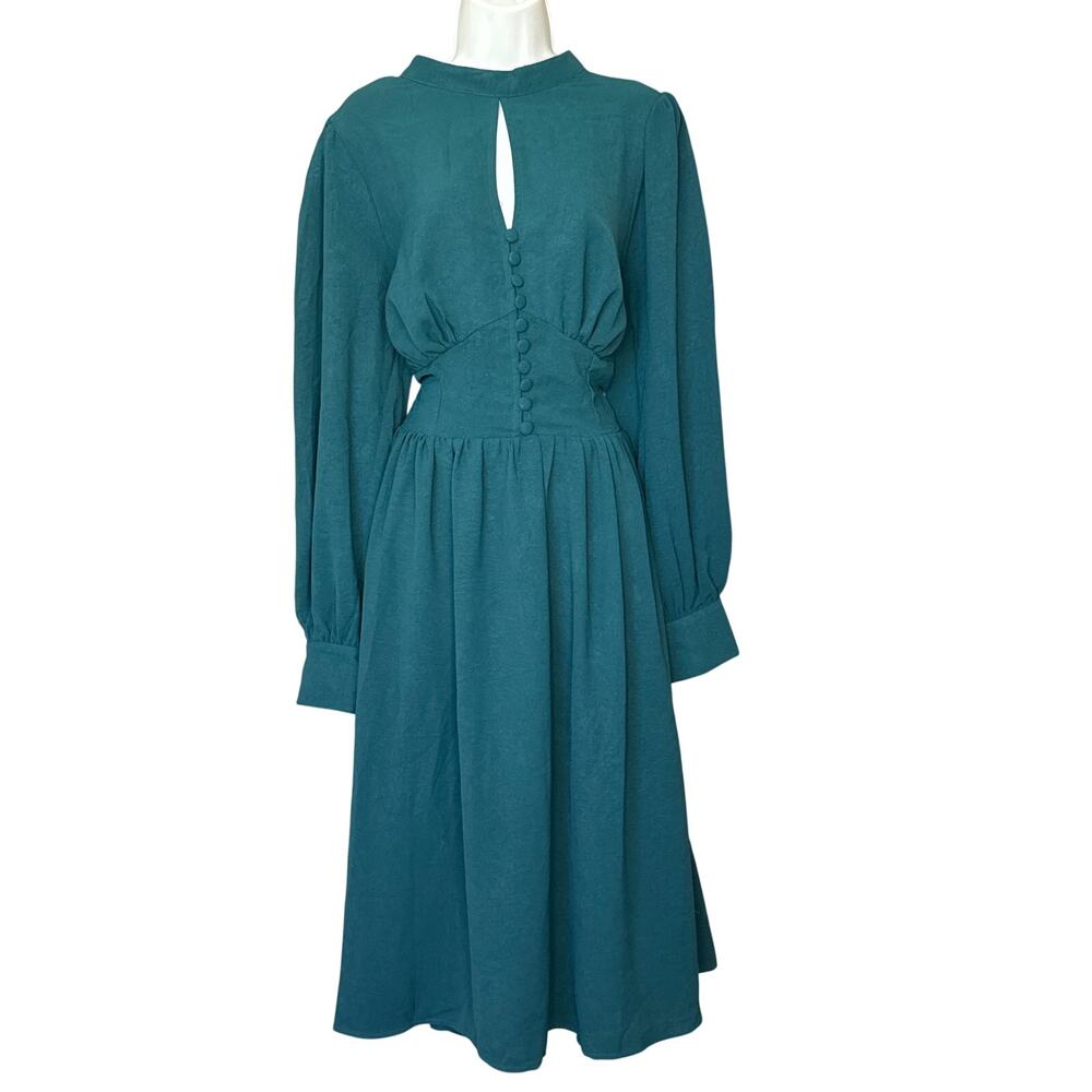Unique Vintage 1940’s Hunter Green A-Line Swing Dress 1X NWT